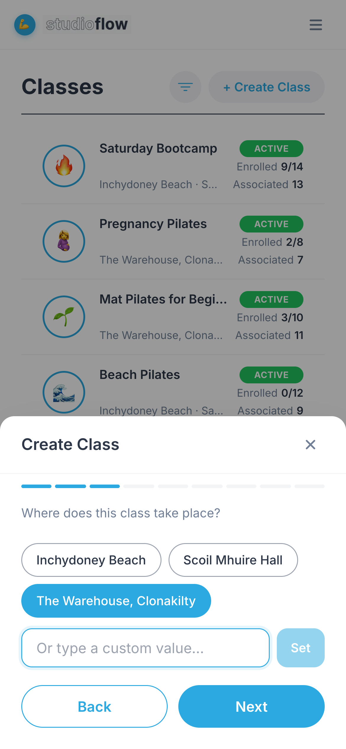 Setting the location