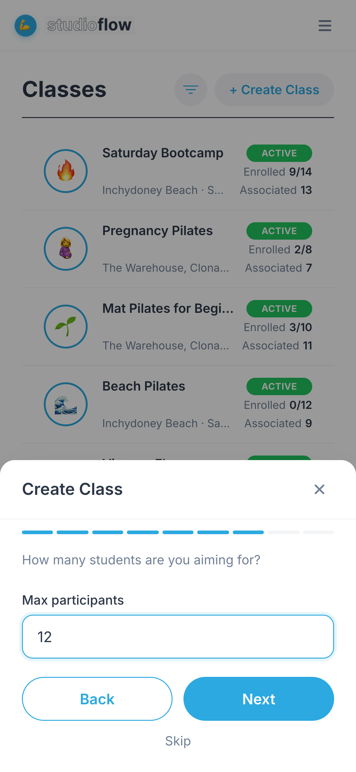 Setting the maximum number of participants