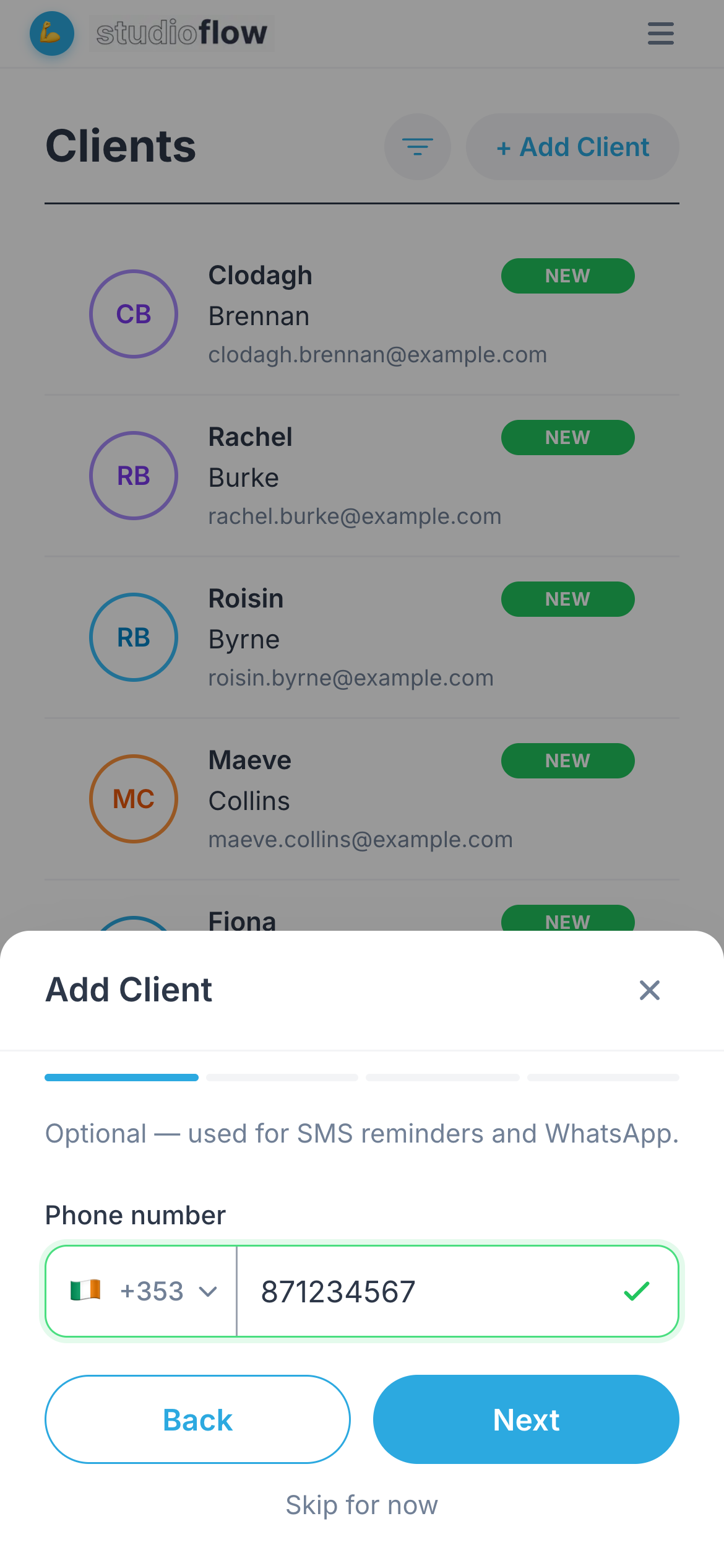 Adding a phone number